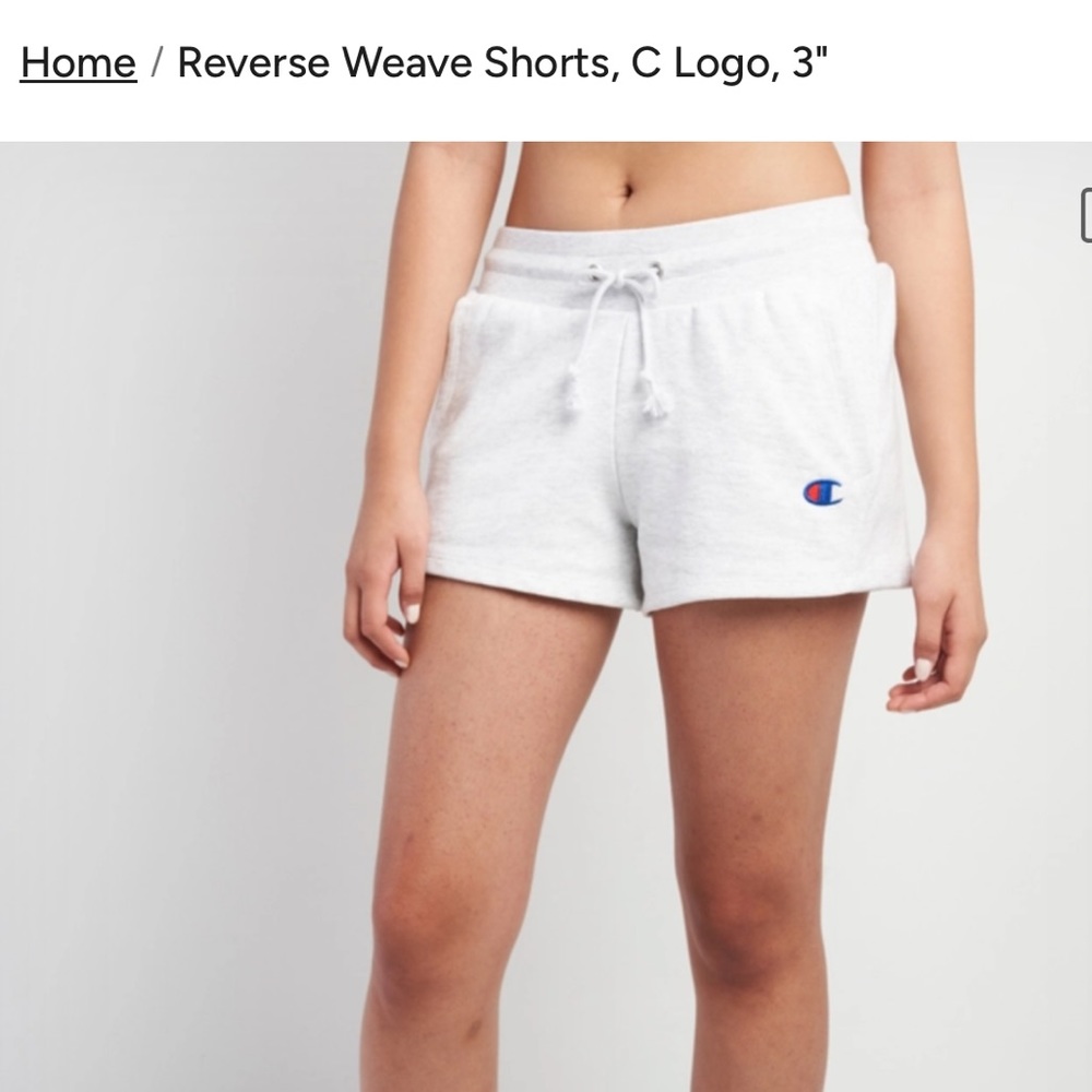 White Champion Sweat Shorts Size Medium 3” inseam